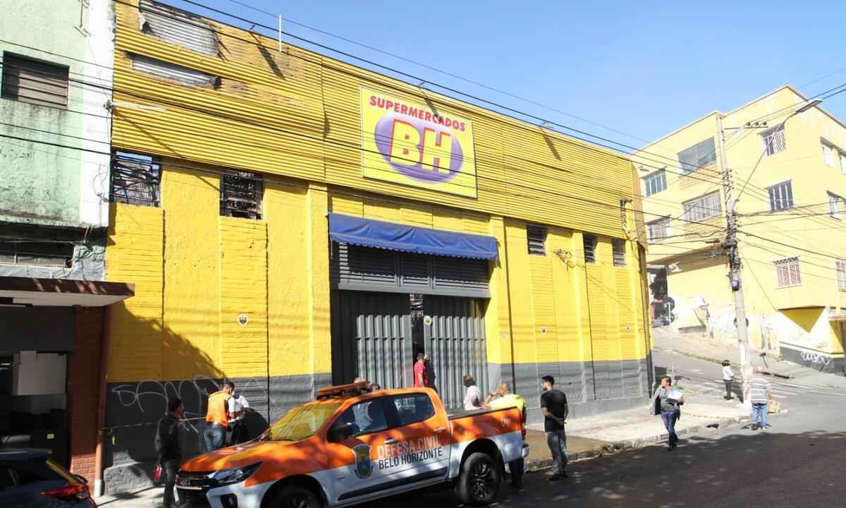 Supermercado BH que pegou fogo não deve cair  - Edésio Ferreira/EM/ D.A Press