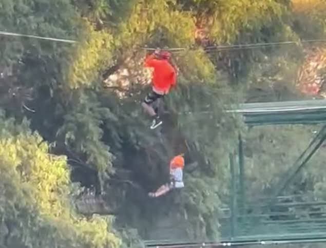 Menino de 6 anos cai de tirolesa de 12 metros de altura e sobrevive  - Redes Sociais / Divulgação