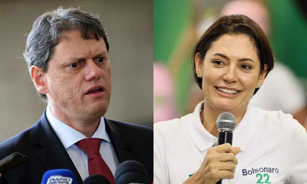 Evangélicos aliados de Bolsonaro citam chapa Tarcísio-Michelle para 2026 - Wilson Dias/Agência Brasil e JL ROSA / AFP