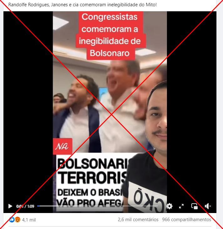 Vídeo é de políticos comemorando Bolsonaro inelegível?