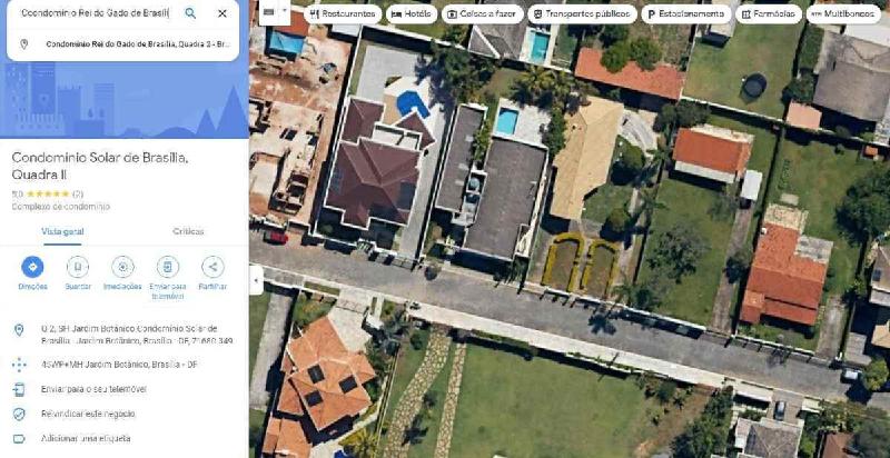 Casa de Bolsonaro é chamada de 'Condomínio Rei do Gado' no Google Maps - Google Maps/Reprodução