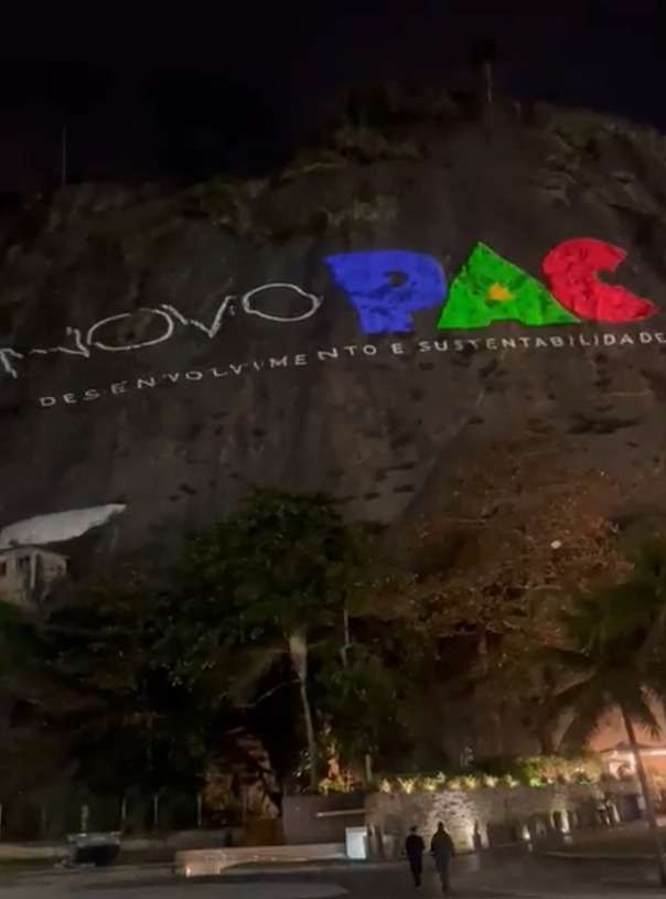 Governo Federal divulga novo PAC com projeção na Pedra do Leme, no Rio - Reprodução