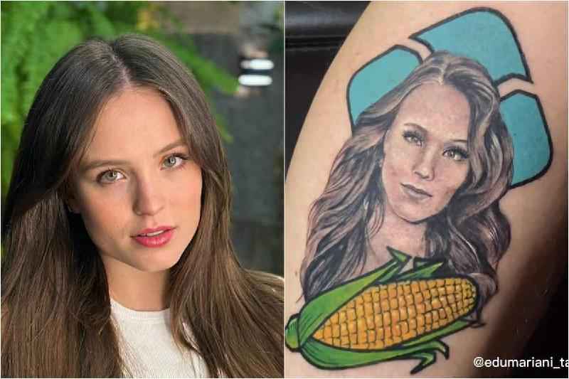 Morador de Campo Grande faz tatuagem de Larissa Manoela com milho e PIX - (Reprodução redes sociais)