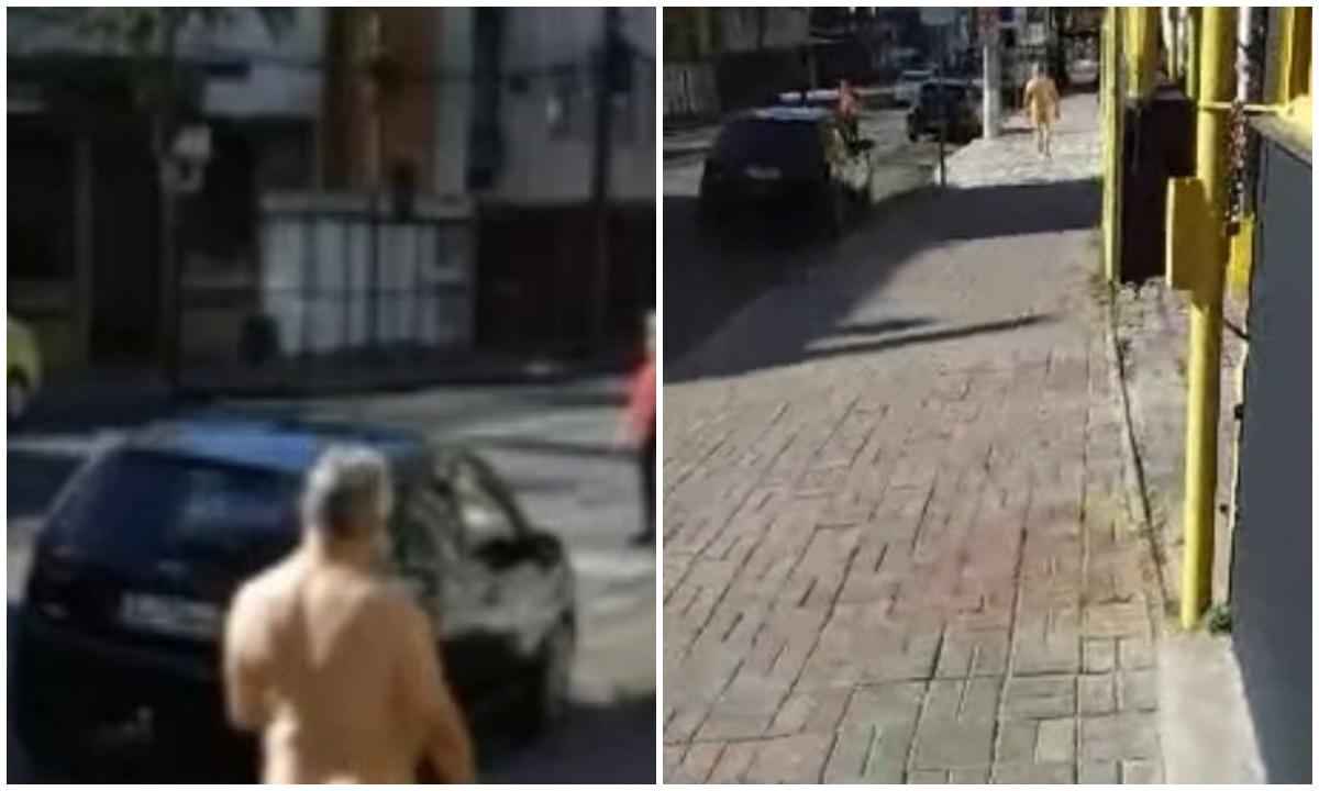 Vídeo: homem é flagrado andando nu por ruas de Juiz de Fora
