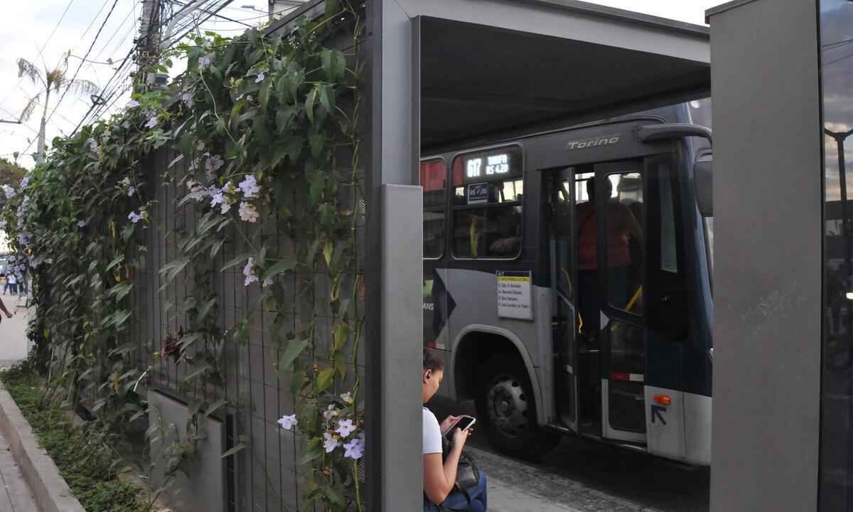Ponto de ônibus florido e ecológico chama a atenção na região da Pampulha - Tulio Santos/EM/D.A.Press