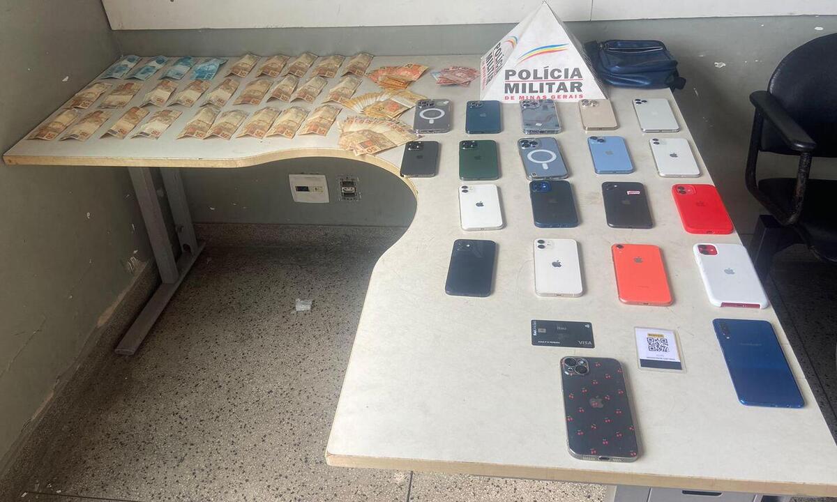 Homem é preso por comprar celulares furtados em show de Gusttavo Lima - PMMG/Divulgação 