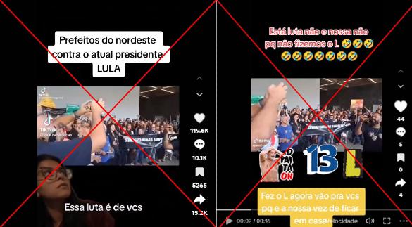 Vídeo de protesto de servidores é contra o governo Zema, e não contra Lula - Reprodução