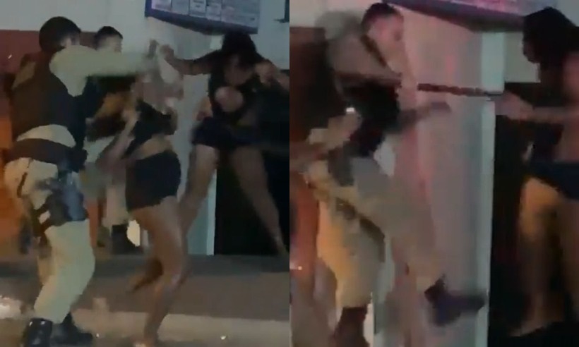 Policiais agridem mulheres com golpes de cassetete durante a 'Feira da Paz' - Redes sociais
