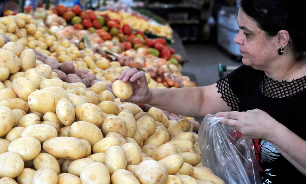 Preço dos alimentos recua e inflação tem alta de 0,23% - Túlio Santos/EM/D.A Press
