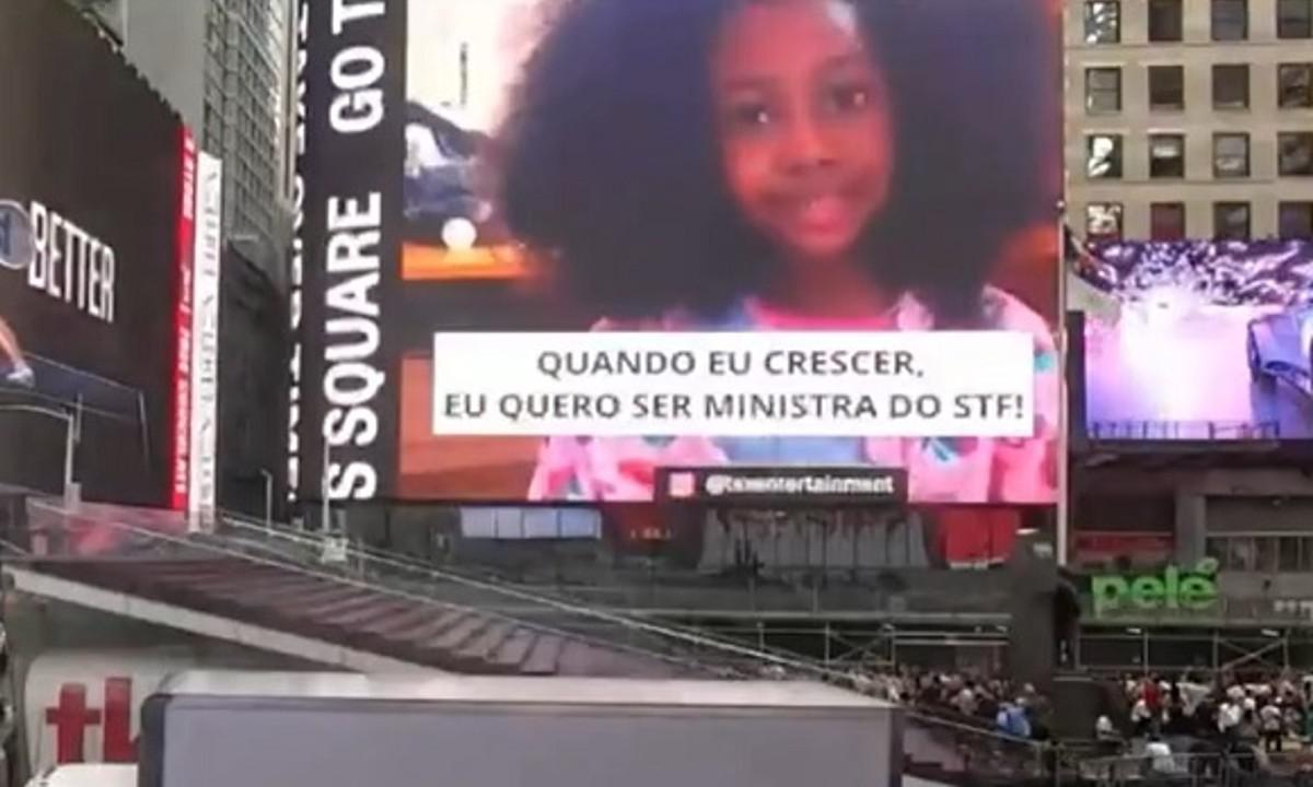 Campanha por ministra negra no STF é exibida na Times Square - Reprodução/Redes Sociais