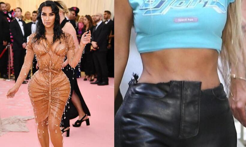 Kim Kardashian é acusada de remover costelas para afinar a cintura - Reprodução 