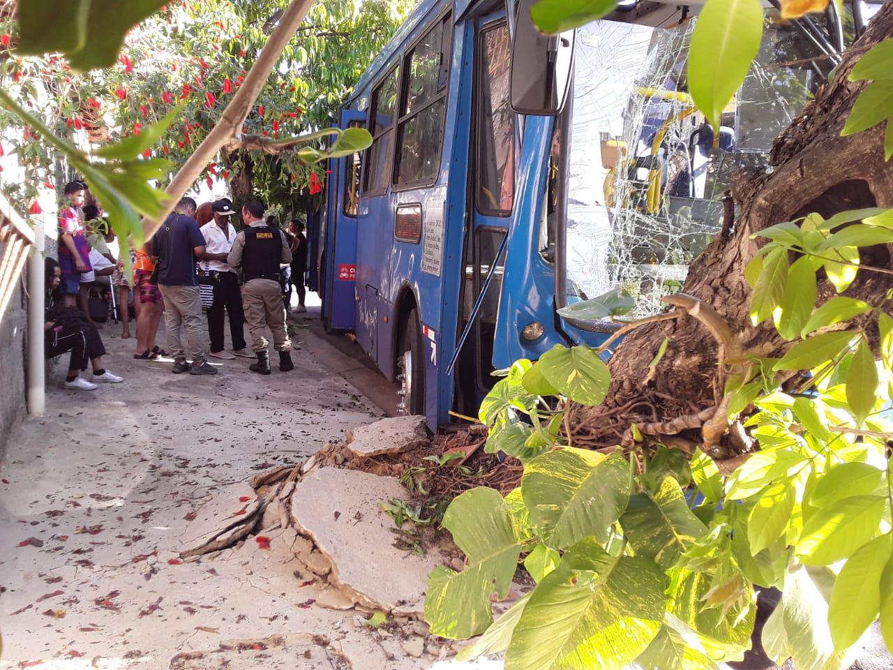 Ônibus perde freio, atinge árvore e oito pessoas ficam feridas em BH - Imagens cedidas à reportagem