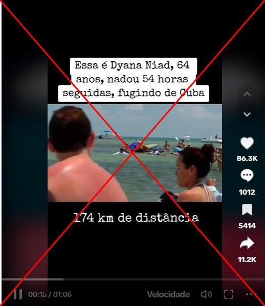 Mulher que nadou para os EUA em vídeo é uma nadadora profissional, e não refugiada de Cuba