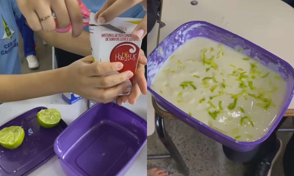 Estudantes fazem sobremesa em sala de aula e repercutem na internet - Reprodução/Redes sociais