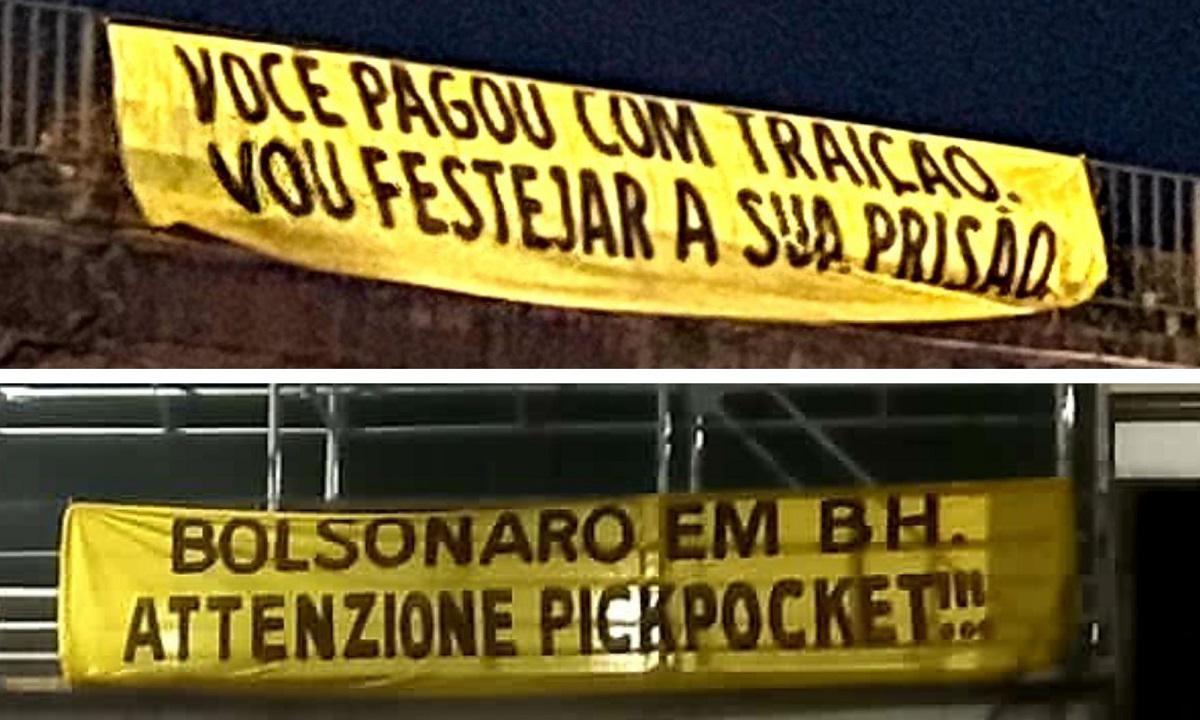 'Bolsonaro Satanás': faixas em BH repudiam visita de ex-presidente - Coletivo Alvorada