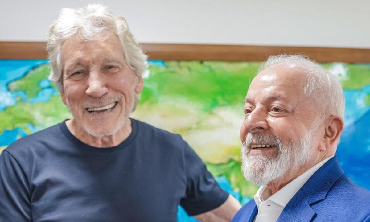 Lula e Roger Waters se encontram em Brasília - Ricardo Stukert/Reprodução