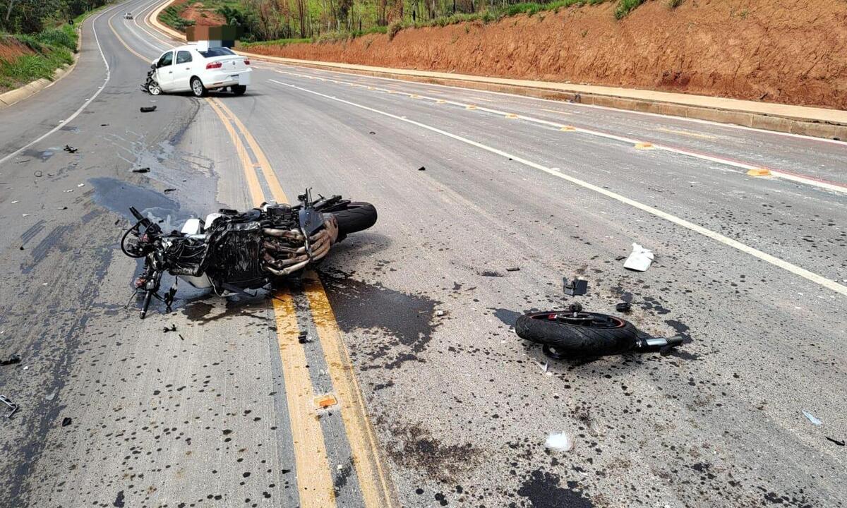 MG: jovem de 19 anos sofre grave acidente ao testar moto antes de comprá-la - Corpo de Bombeiros/Divulgação